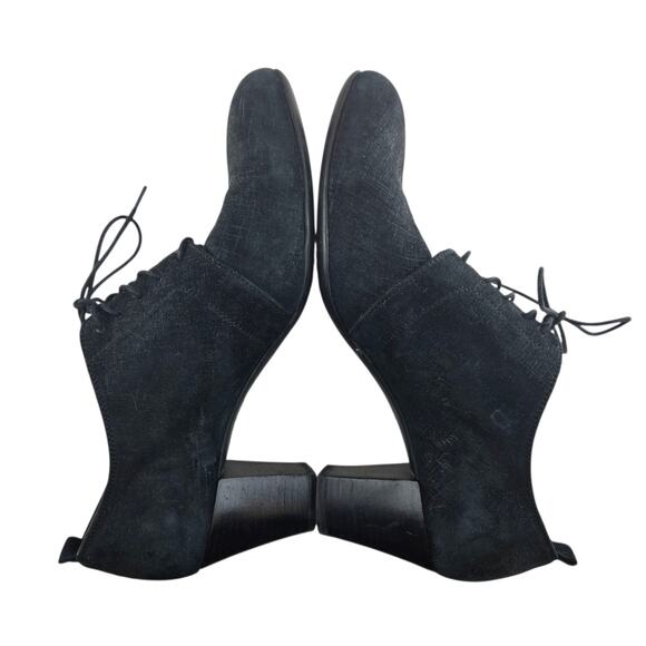 AGL Attilio Giusti Leombruni Heels Black Suede Lace Up Preppy Womens 11 41 Italy - Picture 8 of 12